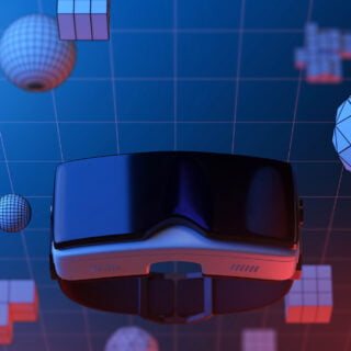 Metaverse Future digital with VR virtual reality technology, 3d rendering